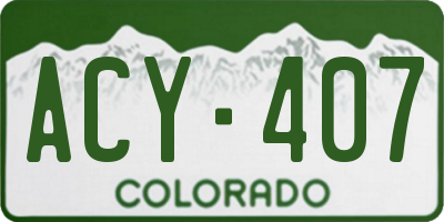 CO license plate ACY407