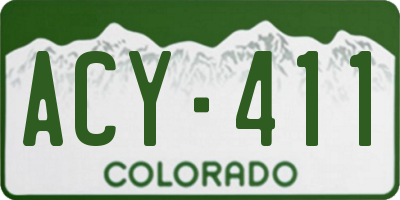 CO license plate ACY411