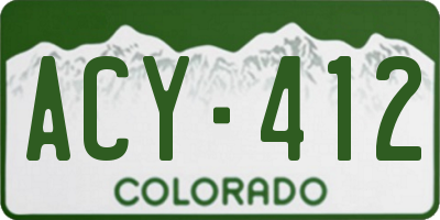 CO license plate ACY412