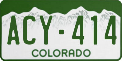 CO license plate ACY414