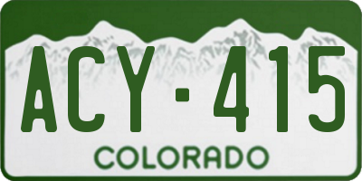 CO license plate ACY415