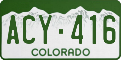 CO license plate ACY416