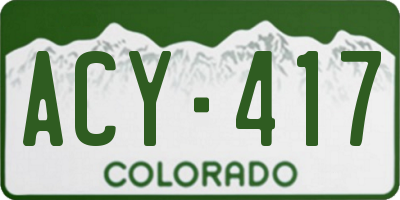 CO license plate ACY417