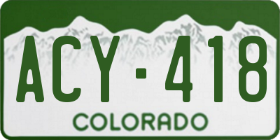 CO license plate ACY418