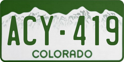 CO license plate ACY419