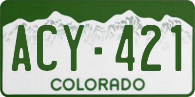 CO license plate ACY421