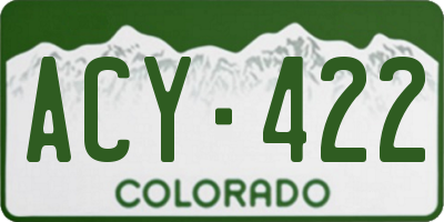 CO license plate ACY422