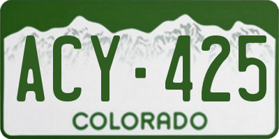 CO license plate ACY425