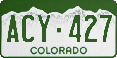 CO license plate ACY427