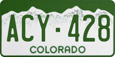CO license plate ACY428