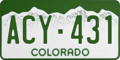 CO license plate ACY431