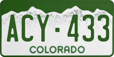 CO license plate ACY433