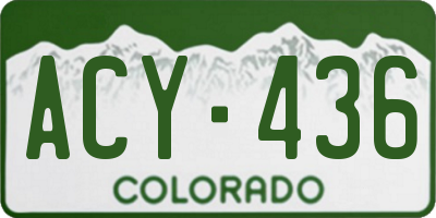 CO license plate ACY436