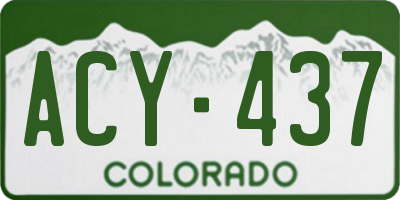 CO license plate ACY437