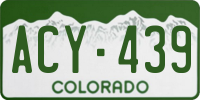 CO license plate ACY439