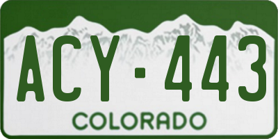 CO license plate ACY443