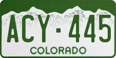 CO license plate ACY445