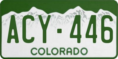 CO license plate ACY446