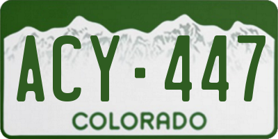 CO license plate ACY447