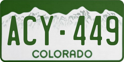 CO license plate ACY449