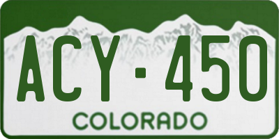 CO license plate ACY450