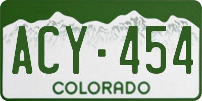 CO license plate ACY454
