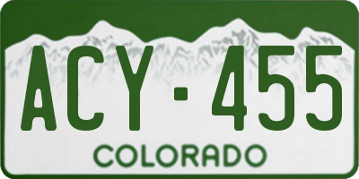 CO license plate ACY455