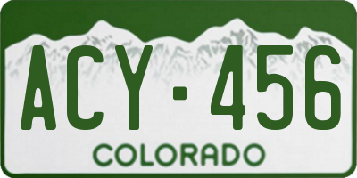 CO license plate ACY456