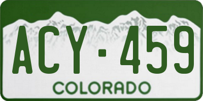 CO license plate ACY459