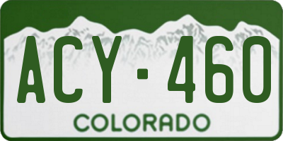 CO license plate ACY460