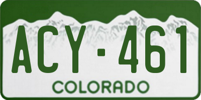 CO license plate ACY461