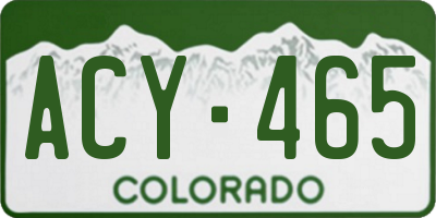 CO license plate ACY465