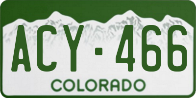 CO license plate ACY466
