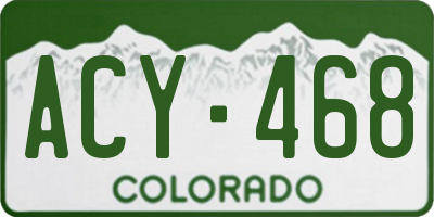 CO license plate ACY468