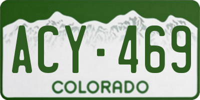 CO license plate ACY469