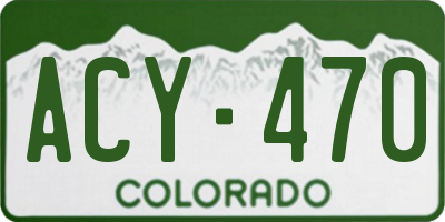 CO license plate ACY470