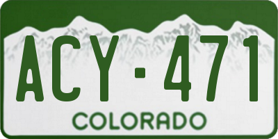 CO license plate ACY471