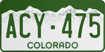 CO license plate ACY475