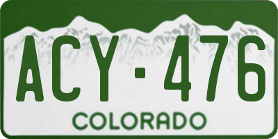 CO license plate ACY476