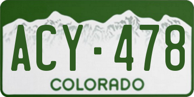 CO license plate ACY478