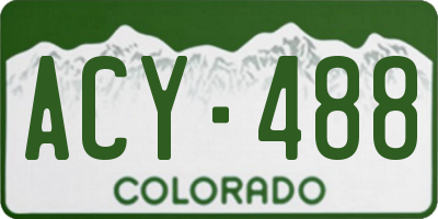 CO license plate ACY488