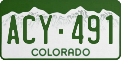CO license plate ACY491