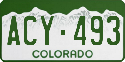 CO license plate ACY493