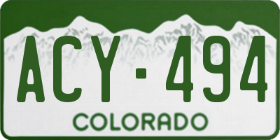 CO license plate ACY494