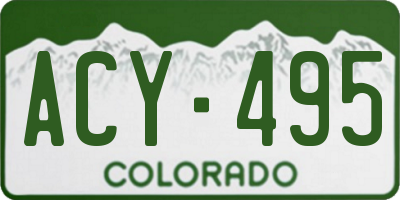 CO license plate ACY495