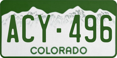 CO license plate ACY496