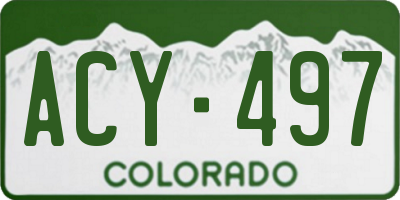 CO license plate ACY497