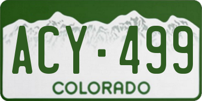 CO license plate ACY499