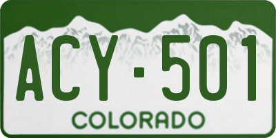 CO license plate ACY501