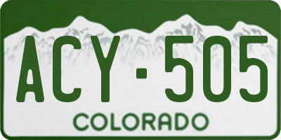 CO license plate ACY505
